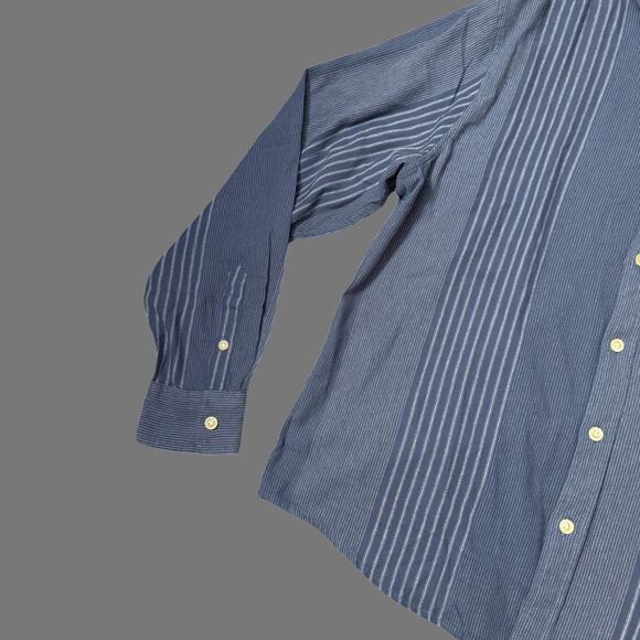 Lucky Brand Men's Blue Striped Long Sleeve Button Up Shirt Size L NWT - Picture 2 of 7